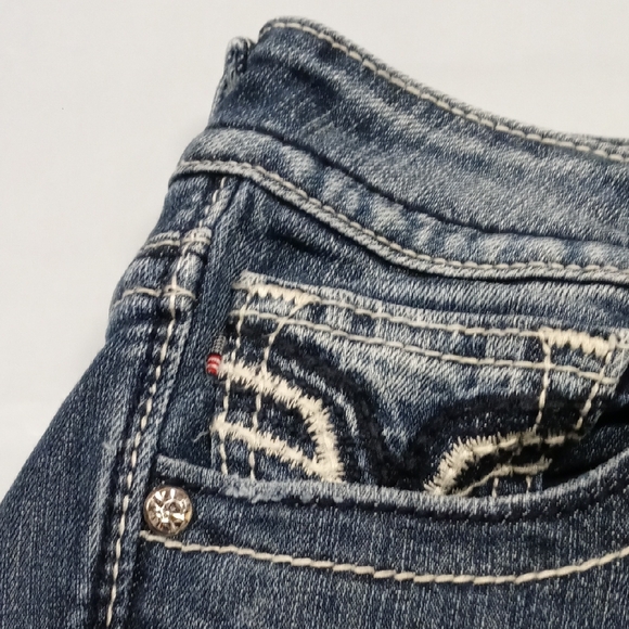 Vigoss Blue Boot Cut Jeans with Vintage Embroidery - Picture 11 of 14